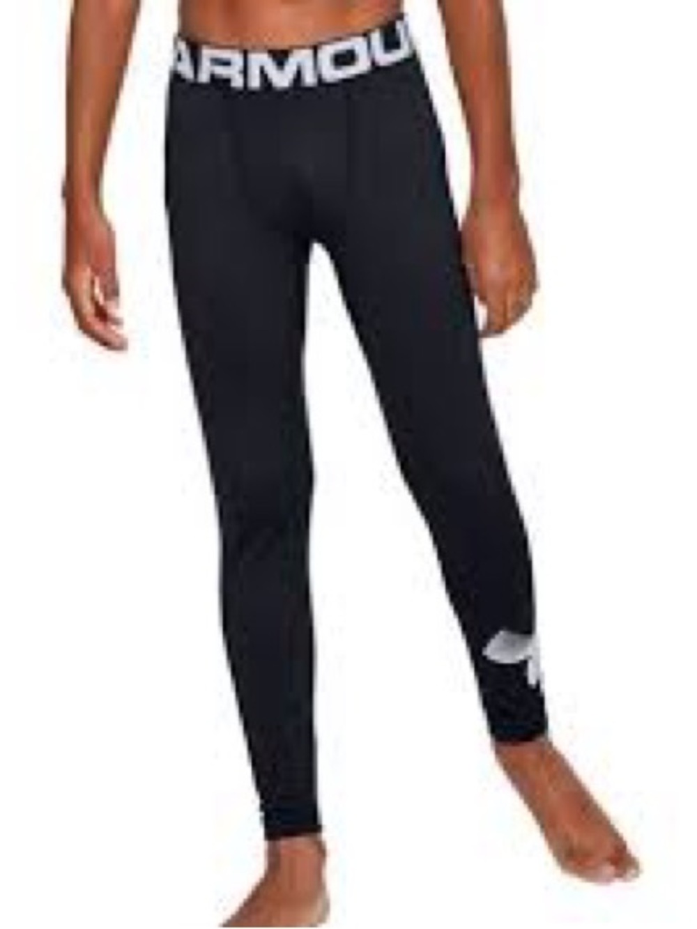 Under Armour Black Girls' Logo Waistband Leggings